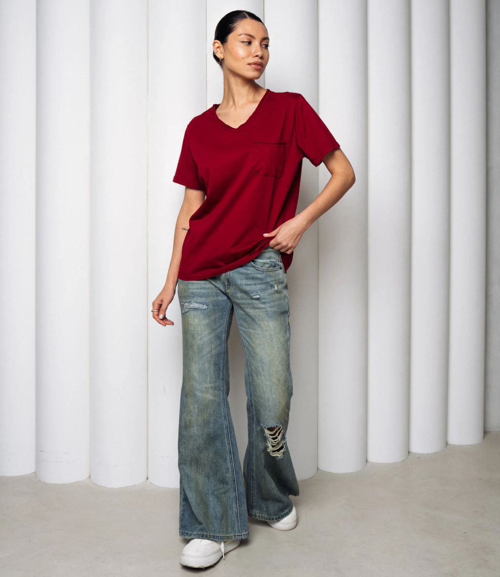 Футболка #КТ899 (2), бордовый - Dommod фото 4