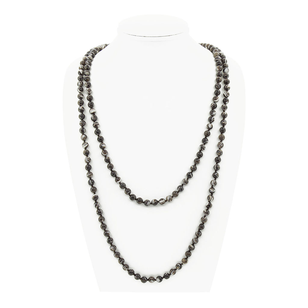 Перламутр черный (Индонезия) круглый 6мм, бусы длиной 146см