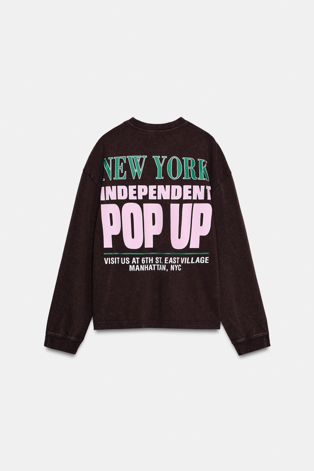 WASHED CONTRAST SLOGAN T-SHIRT - Zara фото 15