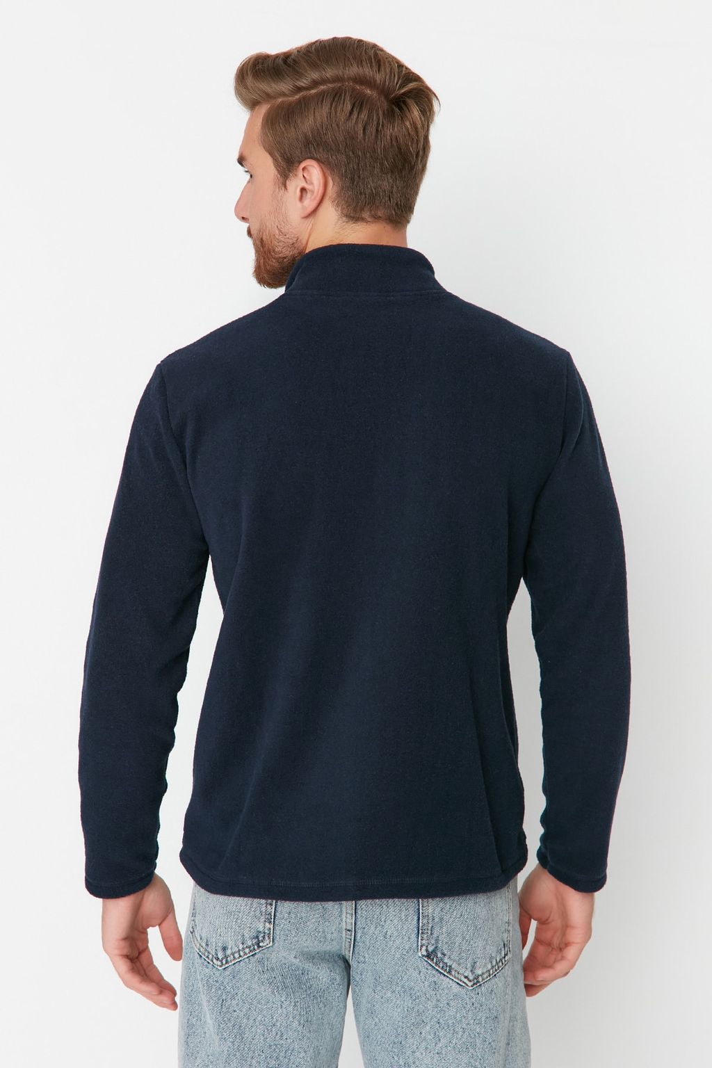 TRENDYOL MAN Lacivert Regular/Normal Kesim Fermuarl? Dik Yaka Anti-pilling Polar Sweatshirt TMNAW23SW00036 - Trendyolmilla фото 5