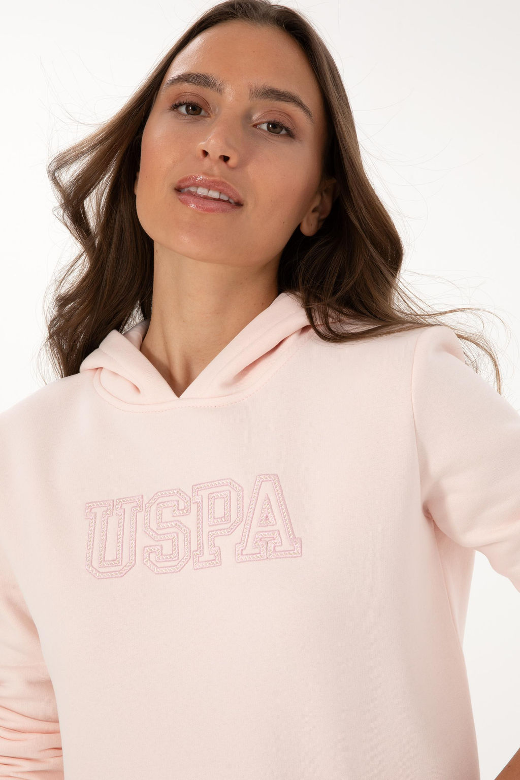 Kad_n A__k Pembe _ardonlu Kap__onlu Basic Sweatshirt - U.s. polo assn фото 2