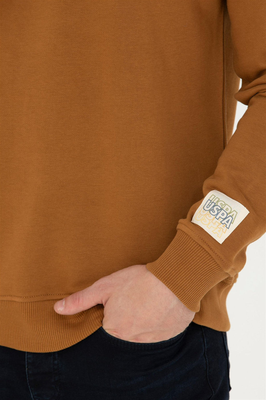 U. S. Polo Assn Мужской комфортный свитшот кокосового цвета с круглым вырезом - U.s. polo assn фото 14