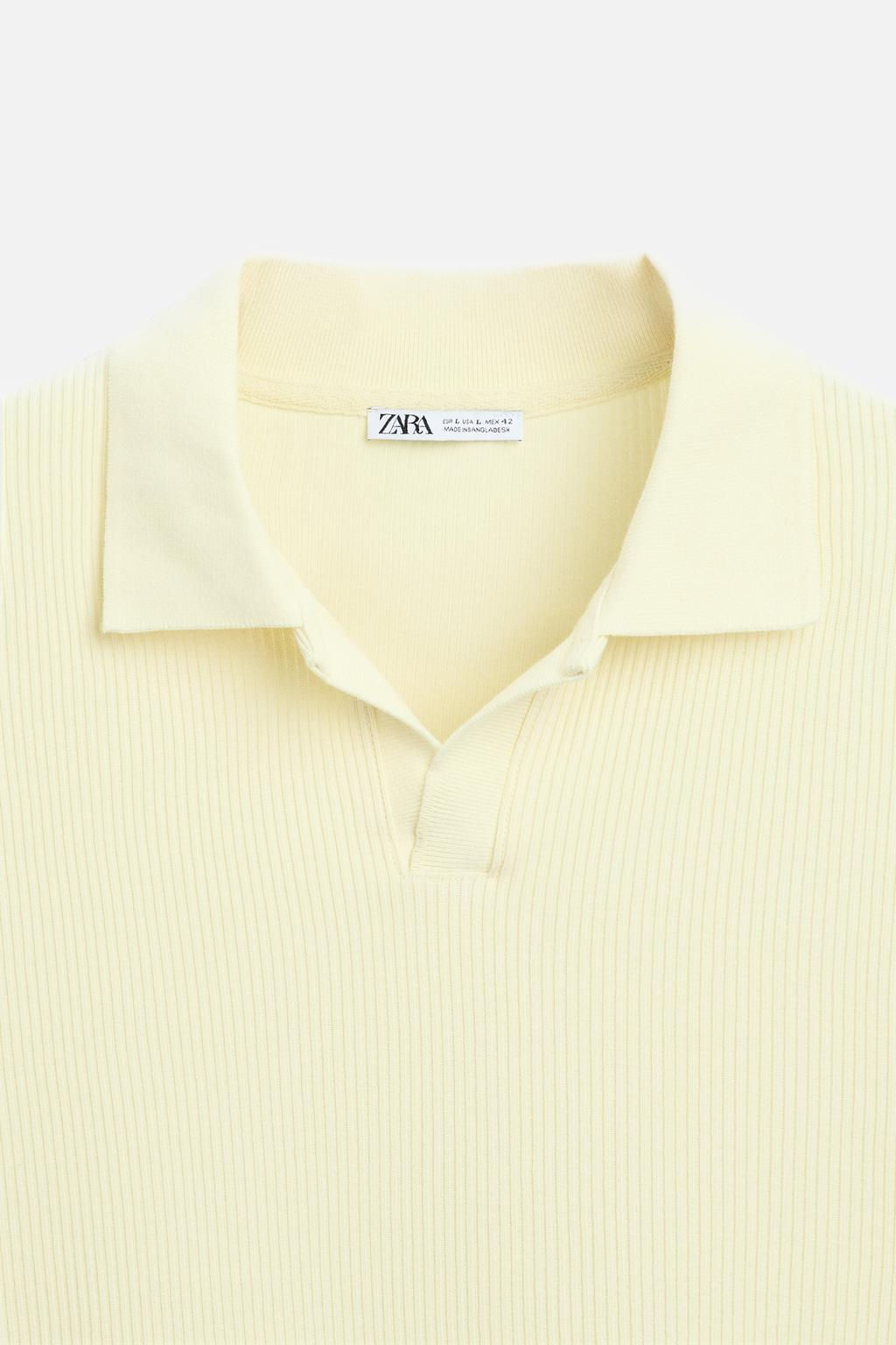 TEXTURED POLO SHIRT WITH RIBBED TRIMS - Zara фото 70