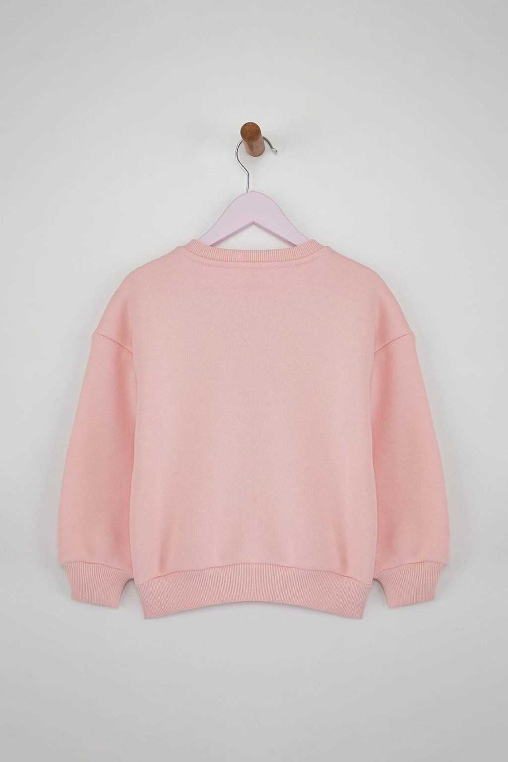 Pudra Pamuklu Fiyonklu Kal?n/Ici Polarl? Oversize Orme K?z Cocuk Sweatshirt TKDAW26SW00026 - Trendyolmilla фото 4