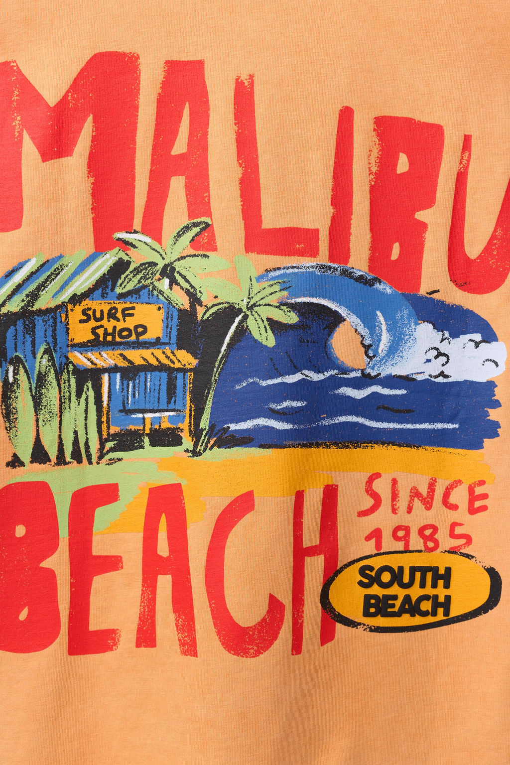 CAMISETA ESTAMPADO BEACH / Naranja