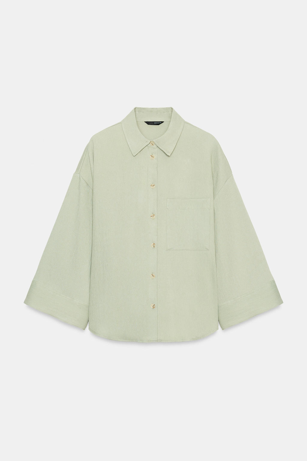 CAMISA OVERSIZE MANGA ANCHA / Khaki claro - Zara фото 7