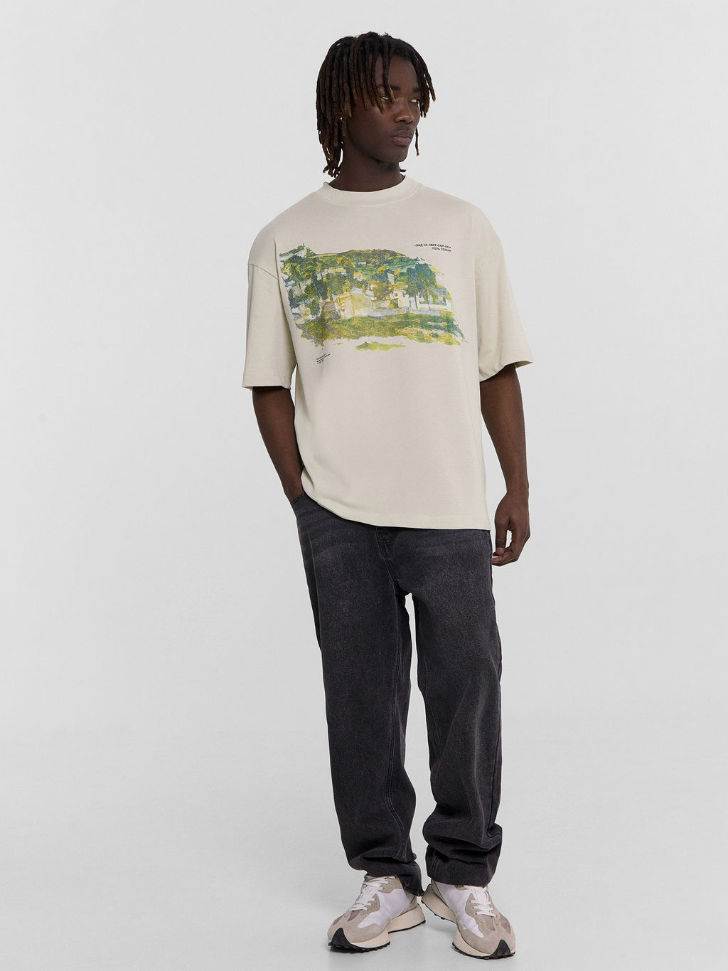 ФУТБОЛКА МУЖСКАЯ св.фисташка +печать 111883