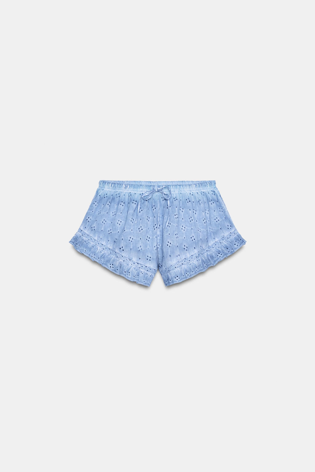 SHORTS EFECTO LAVADO BORDADOS PERFORADOS / ?nico - Zara фото 5