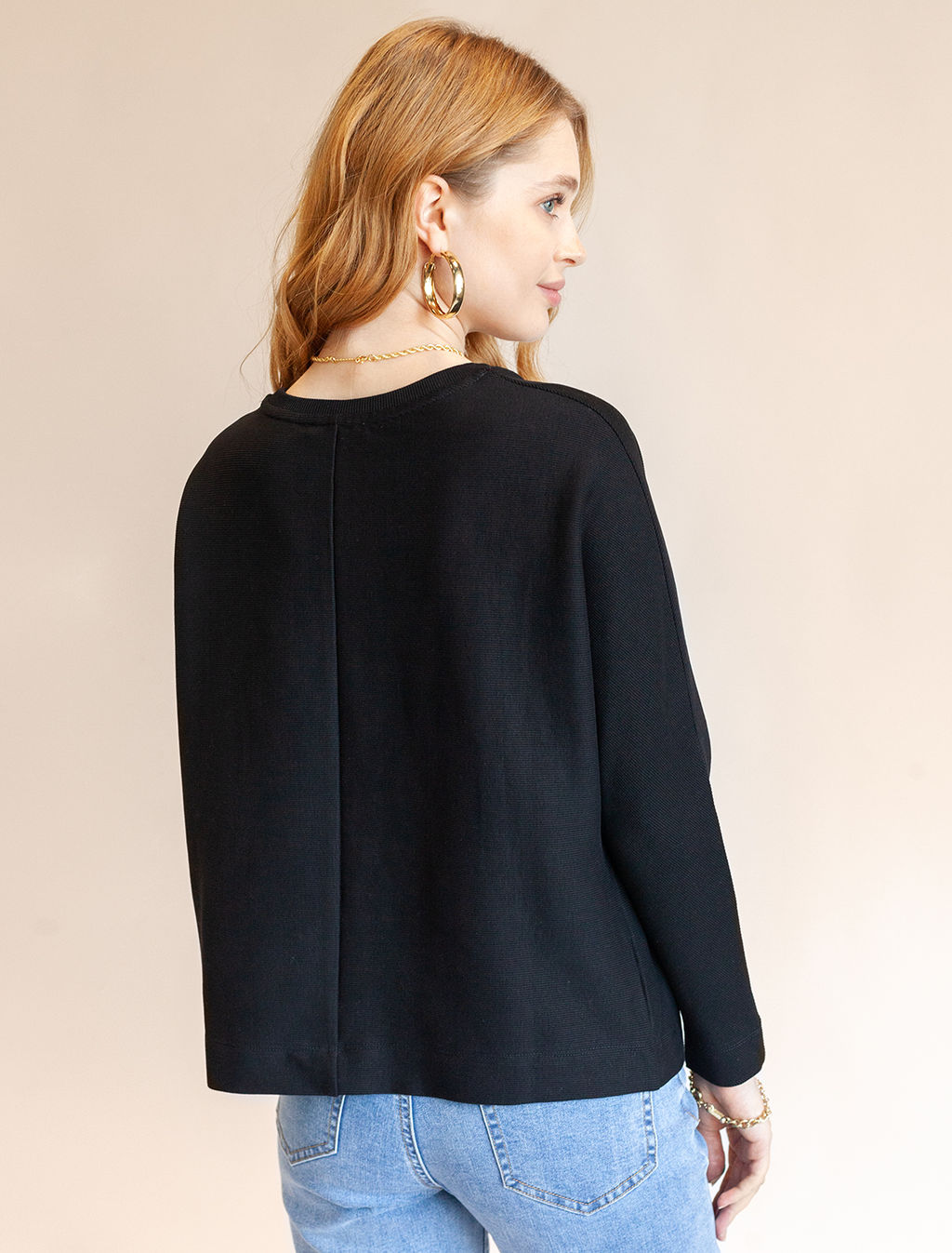 Джемпер из плотного полотна в рубчик - Vilatte фото 4