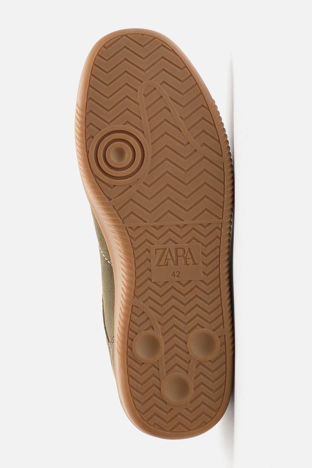 LEATHER TRAINERS WITH CONTRAST SOLE - Zara фото 15