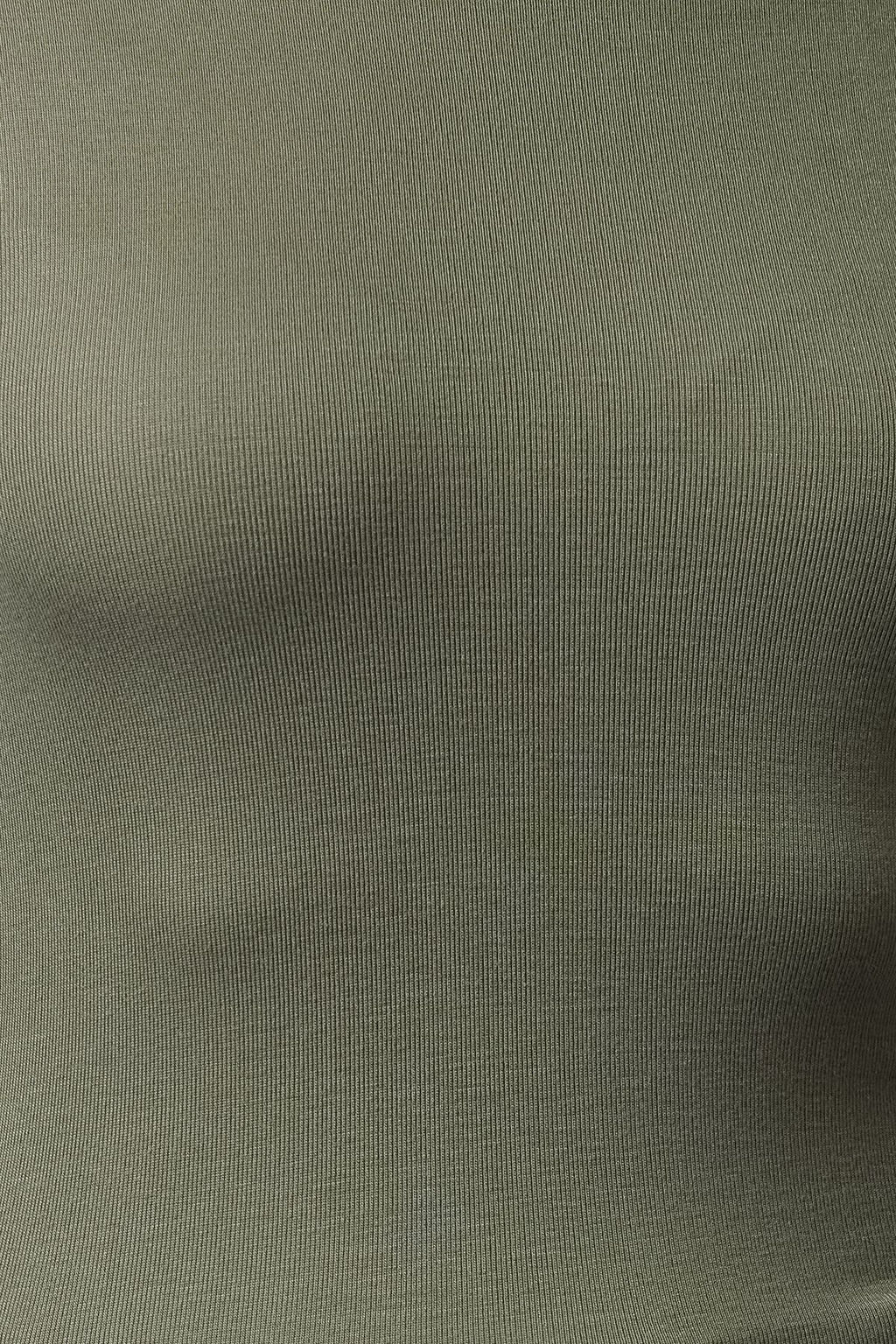 Haki Premium Viskon Bisiklet Yaka Crop Esnek Orme Bluz TWOAW24BZ00116