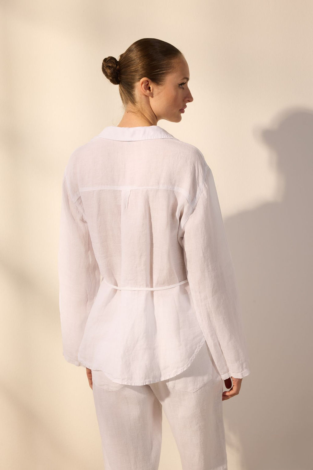 TRENDYOLMILLA Beyaz %100 Keten Baglama Detayl? Gomlek TWOSS25GO00130  фото 4