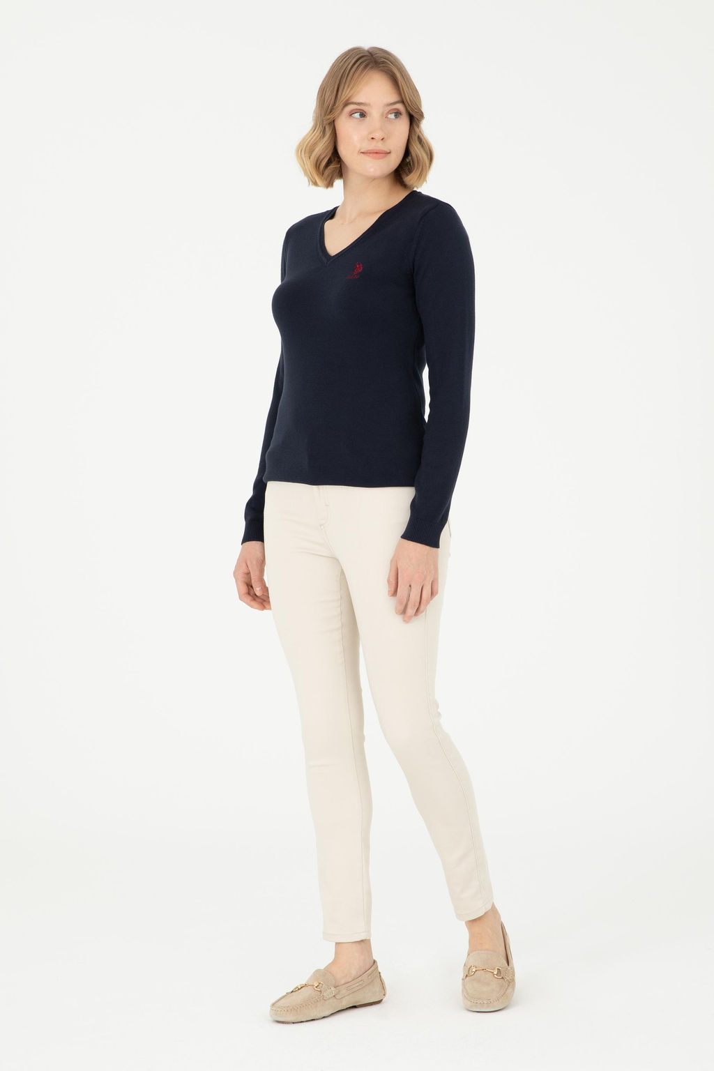 Женский темно-синий базовый свитер Неожиданная скидка в корзине - U.s. polo assn фото 11