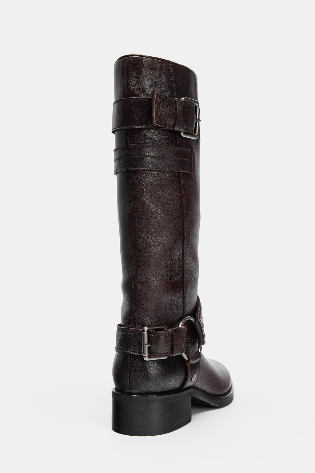 LEATHER FLAT EMBROIDERED BOOTS - Zara фото 17