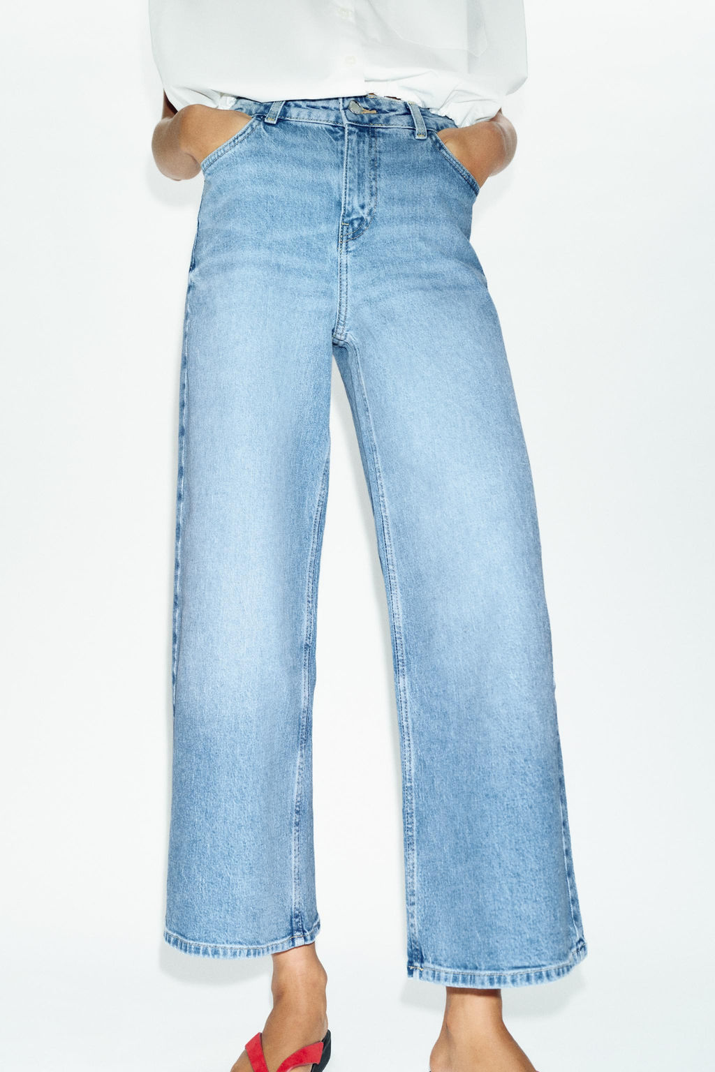 JEANS Z1975 CULOTTE TIRO ALTO COMFORT / Azul claro - Zara фото 6