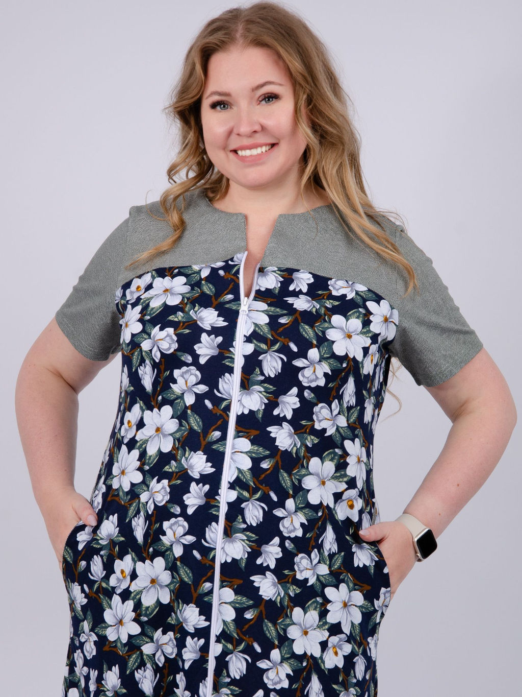 Халат "Дороти 2" цветы, трикотаж