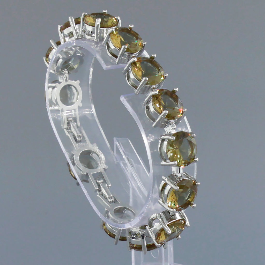 Султанит, браслет Католина, покрытие родий, длина 16,5см - Agat77 фото 2