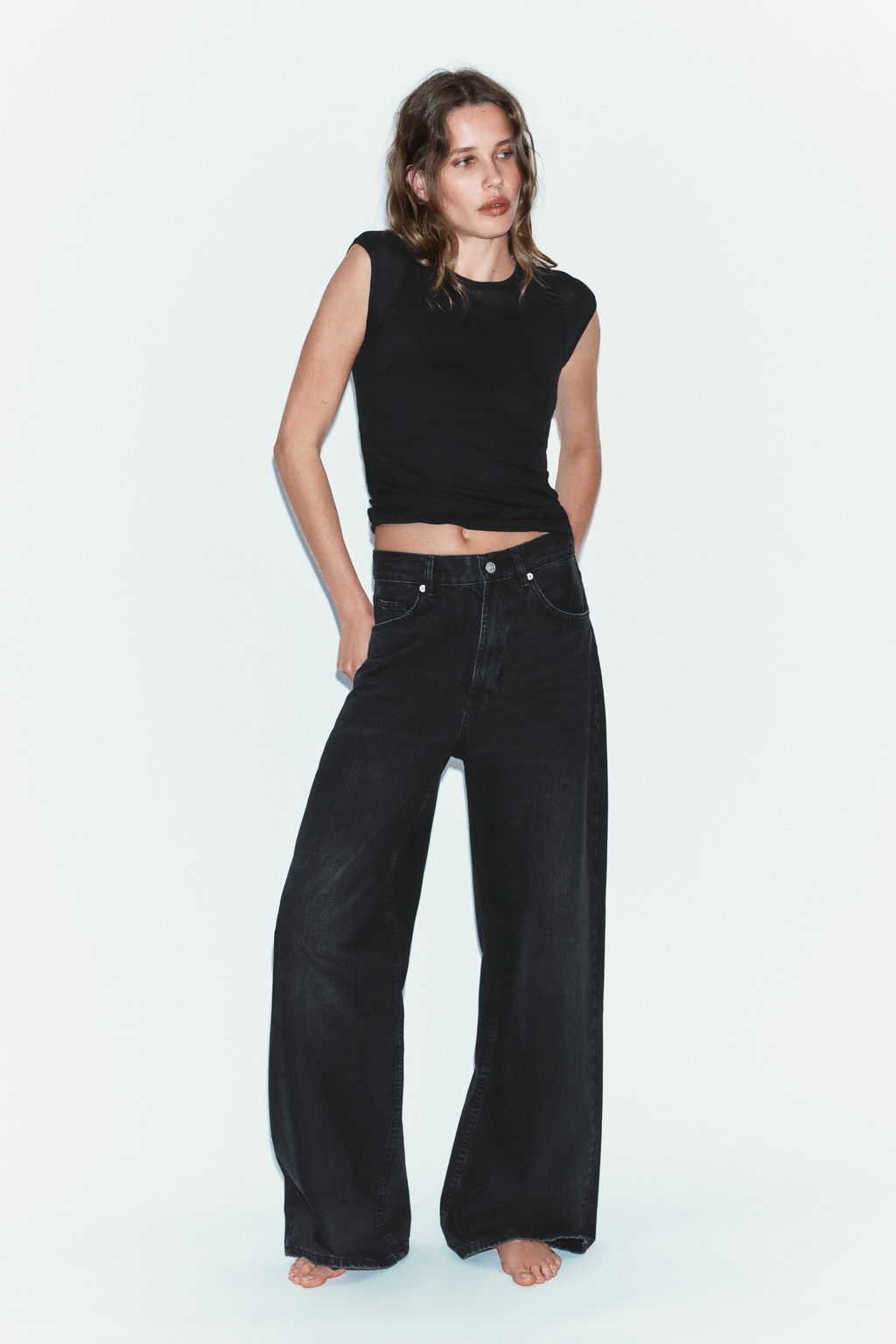 TRF EXTRA WIDE-LEG HIGH-WAIST JEANS - Zara фото 19