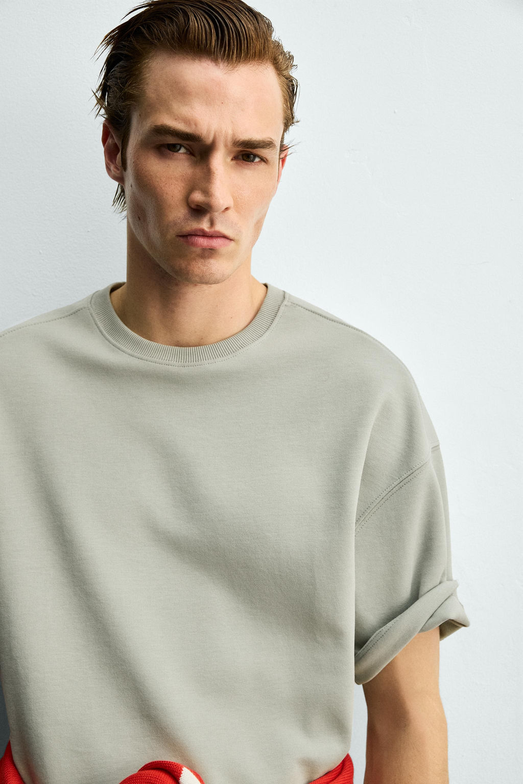SUDADERA RELAXED FIT INTERLOCK / verde lavado - Zara фото 5