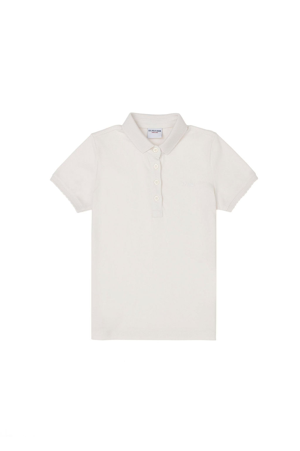 Базовая футболка цвета экрю для девочек - U.s. polo assn фото 2