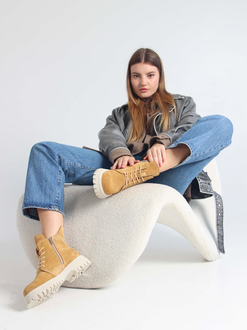 Ботинки 228.V.1541be. светло-желтый замша/Шерсть