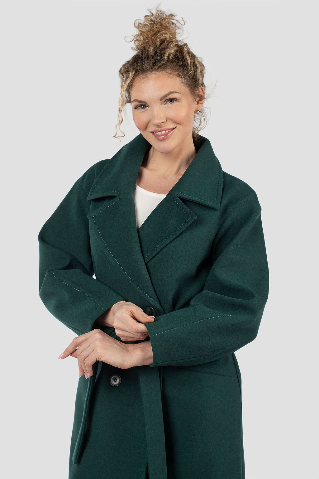 01-11897 Пальто женское демисезонное (пояс) - El podio фото 5