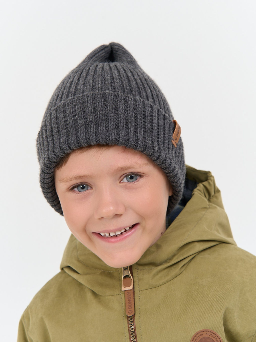 Шапка тыква из смесовой шерсти однослойная Графит - Bungly фото 5
