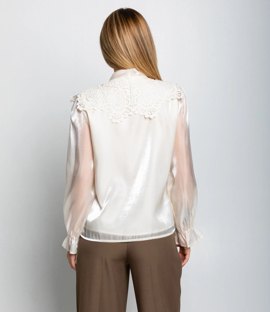 Блуза #КТ966 (1), кремовый