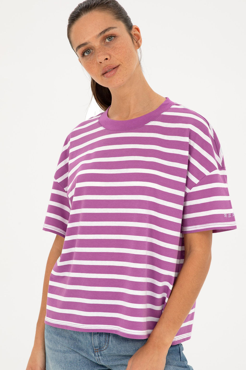 U. S. Polo Assn / Женская фиолетовая футболка с круглым вырезом - U.s. polo assn фото 10