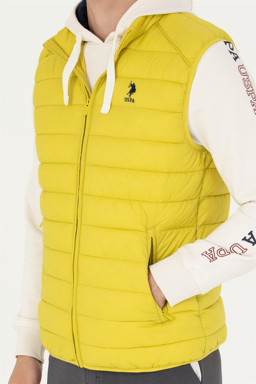 U. S. Polo Assn Мужской неоновый желтый жилет - U.s. polo assn фото 6