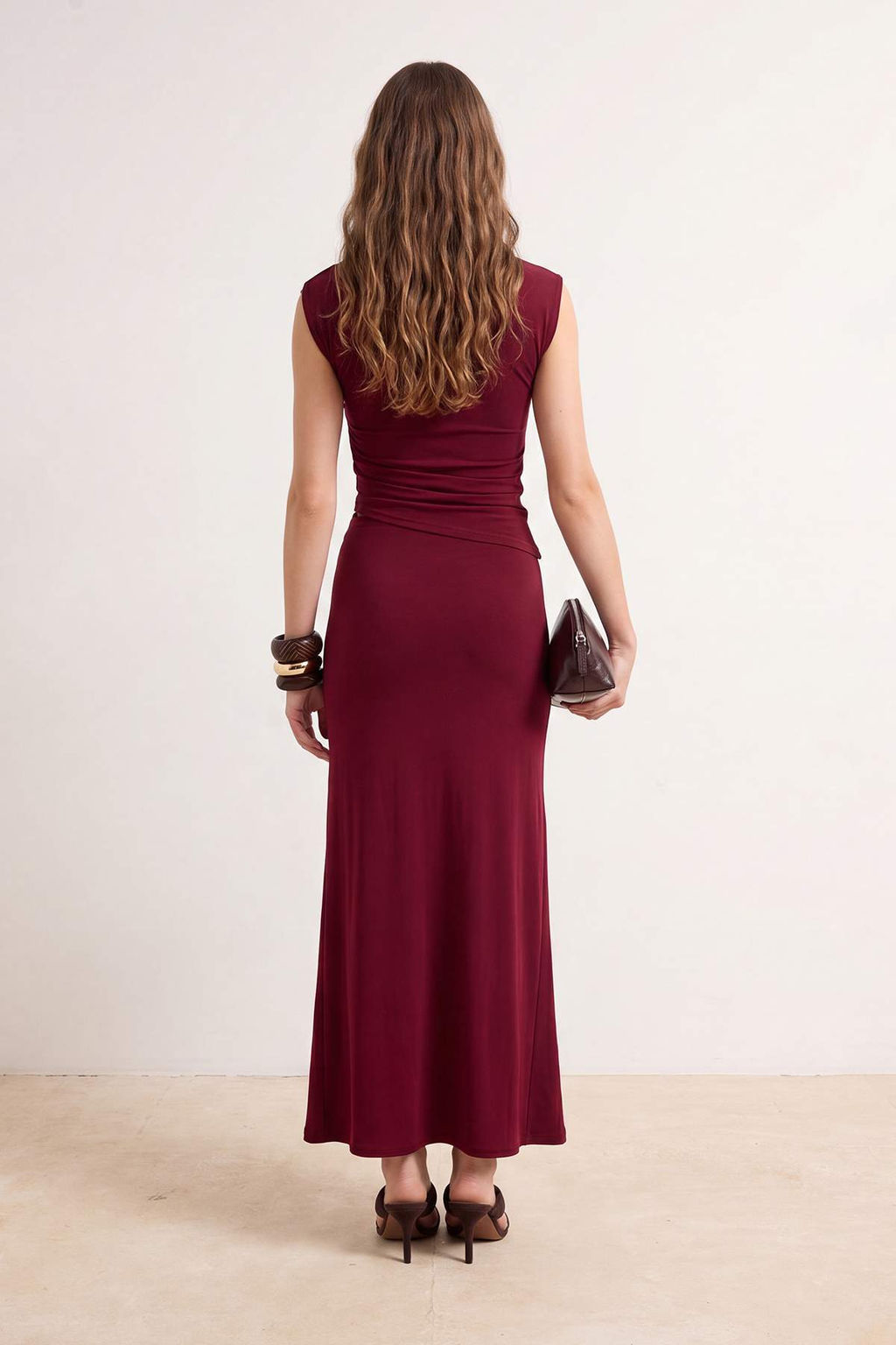 Limited Edition Bordo D_z Maxi _rme Sandy Etek TPRSS26ET00010 - Trendyolmilla фото 4