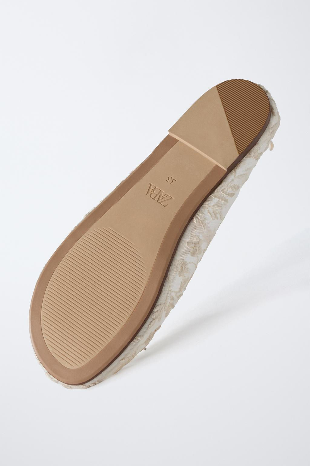 EMBROIDERED BALLET FLATS - Zara фото 6