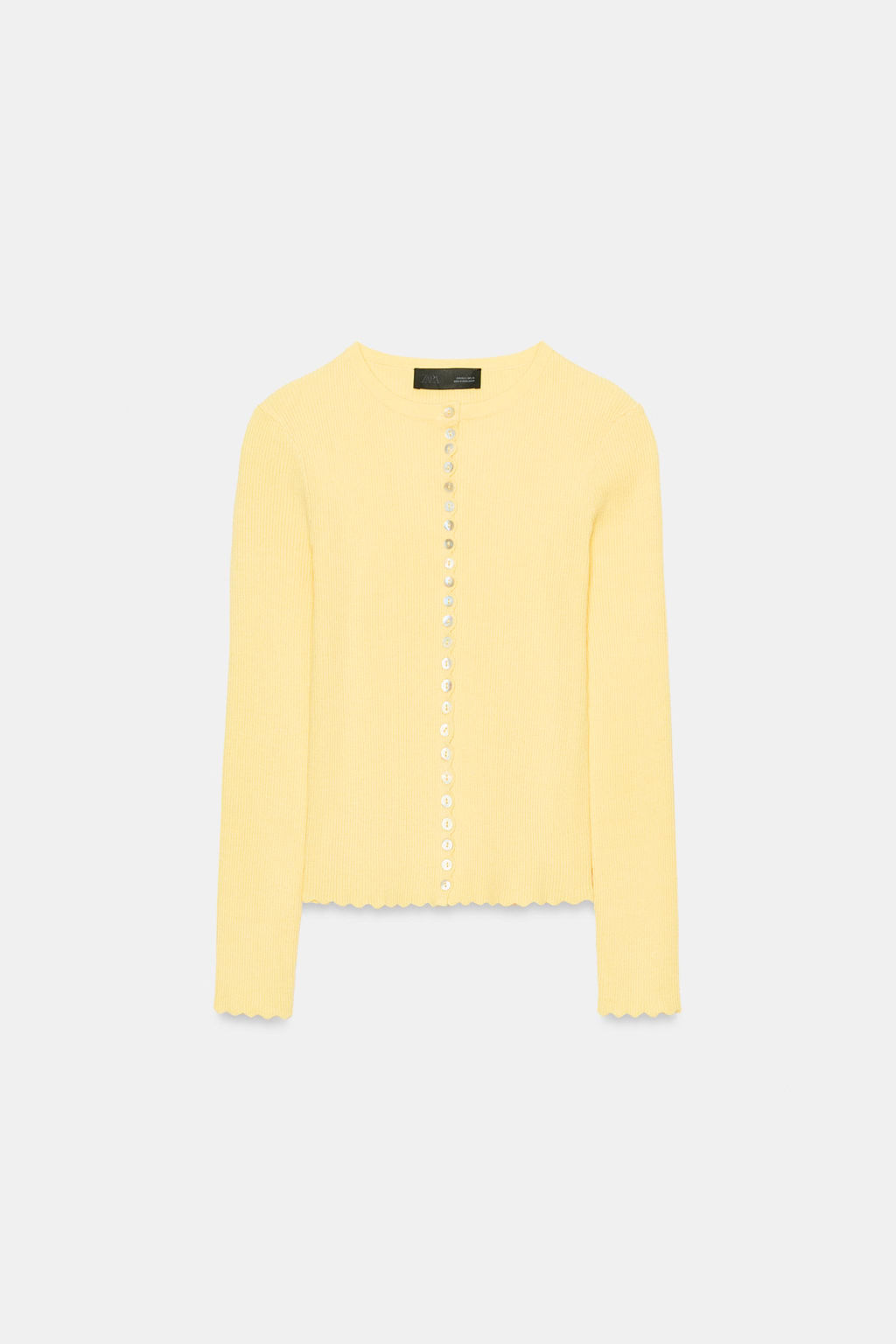 CHAQUETA PUNTO RIB / Amarillo pastel - Zara фото 5