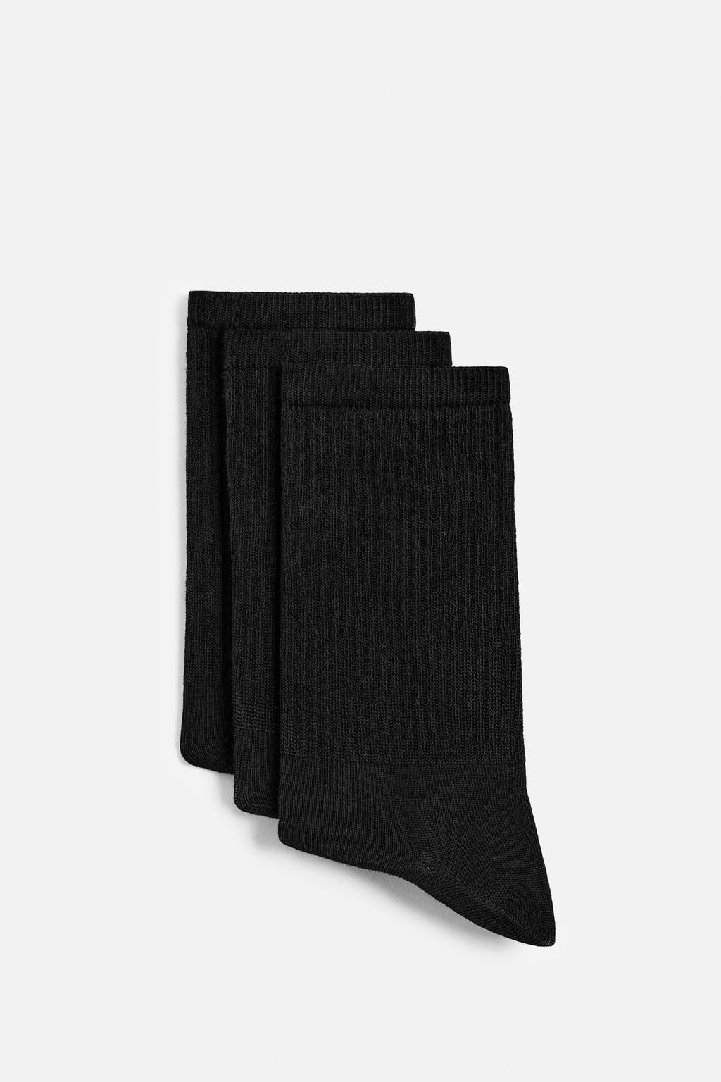 3-PACK OF BASIC RIBBED SOCKS - Zara фото 3