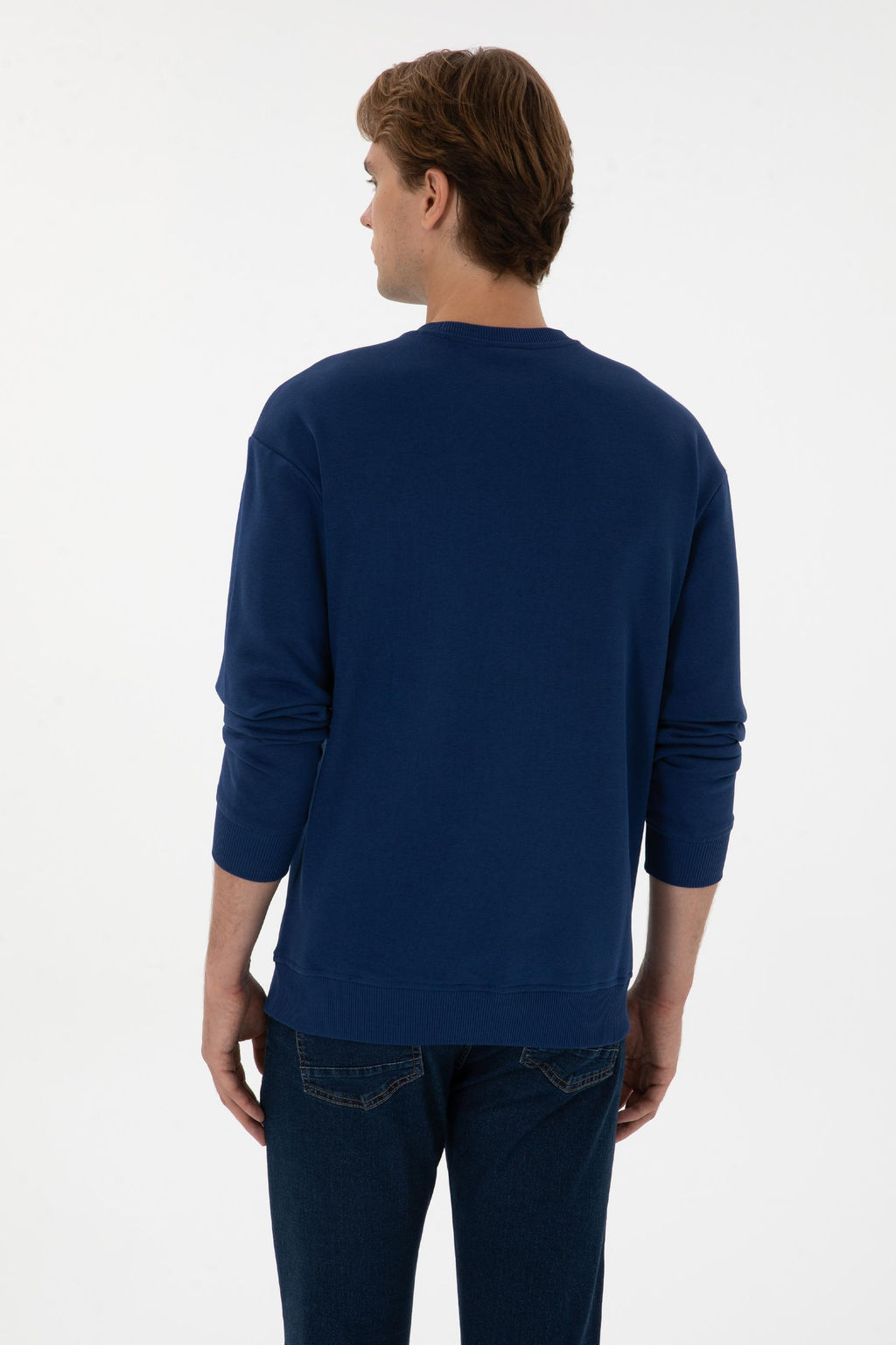 Erkek _ndigo Basic Sweatshirt Sepette S_rpriz _ndirim - U.s. polo assn фото 5