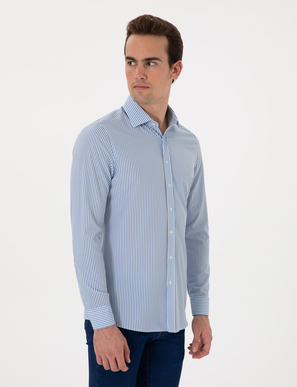Mavi _izgili Ex. Slim Fit Uzun Kollu G_mlek - Pierre cardin фото 3