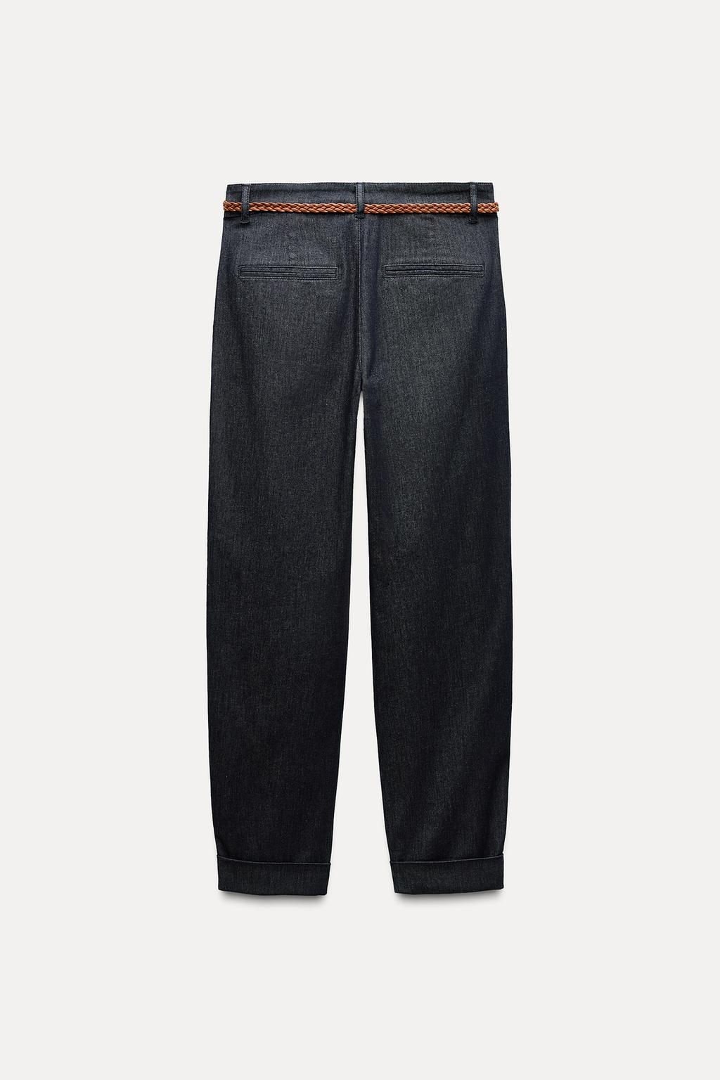 CHINO TROUSERS WITH BRAIDED BELT - Zara фото 6