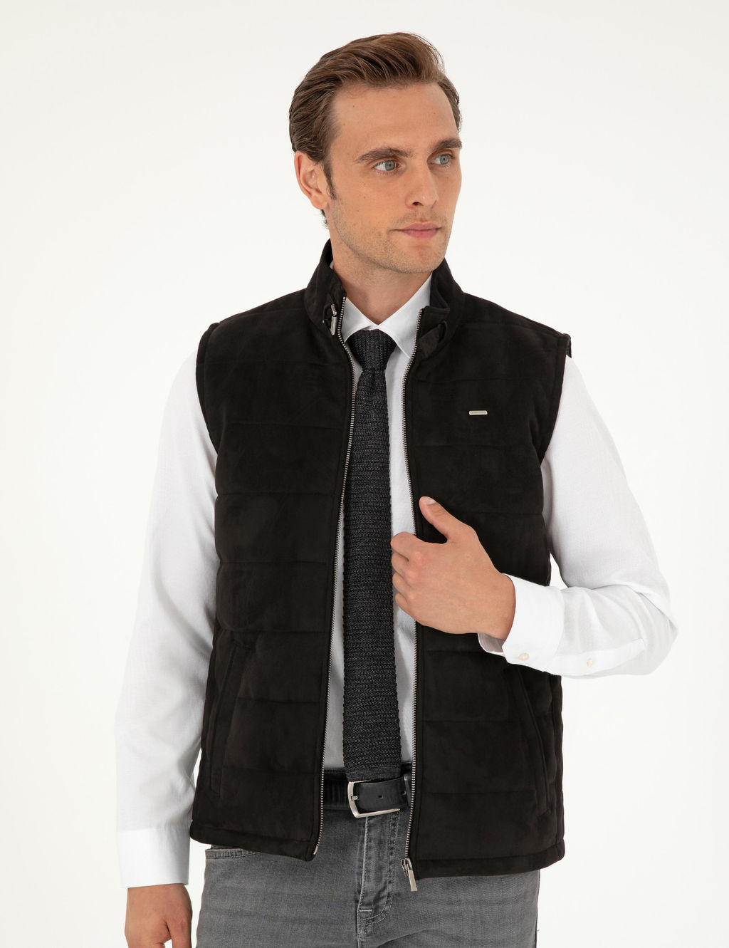 Siyah Deri Yelek - Pierre cardin фото 3