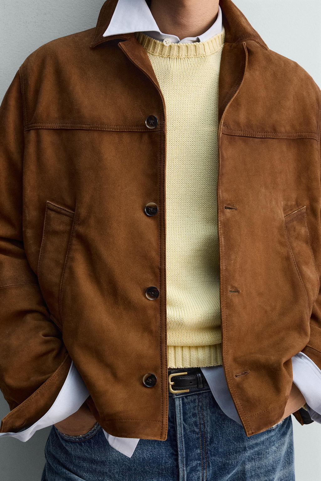 RELAXED FIT LEATHER SUEDE JACKET LIMITED EDITION - Zara фото 7