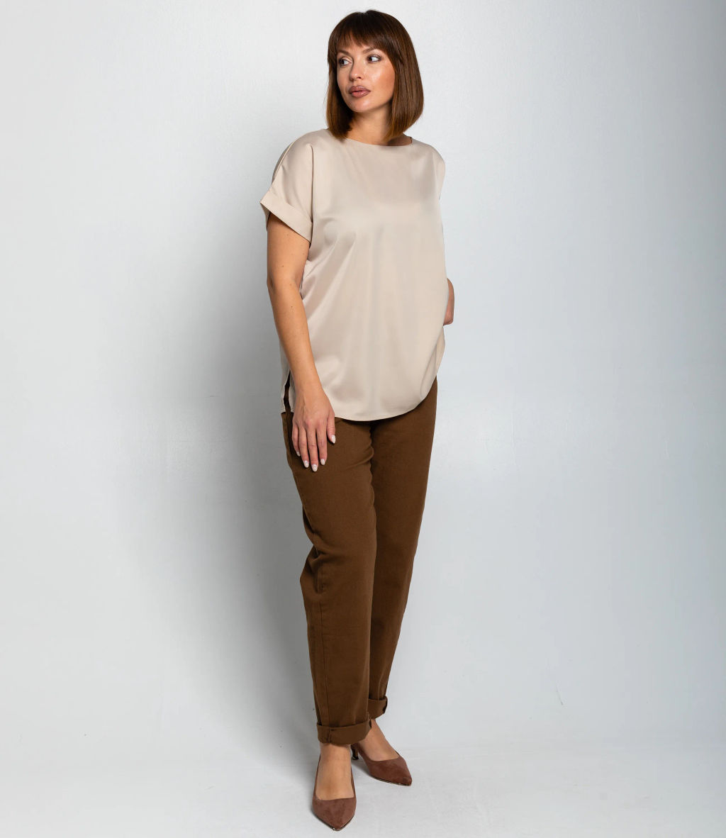 Блуза #ОКТ035001-1, бежевый