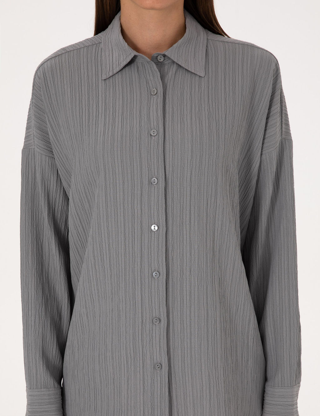 Gri Oversize Uzun Kollu G_mlek - Pierre cardin фото 6