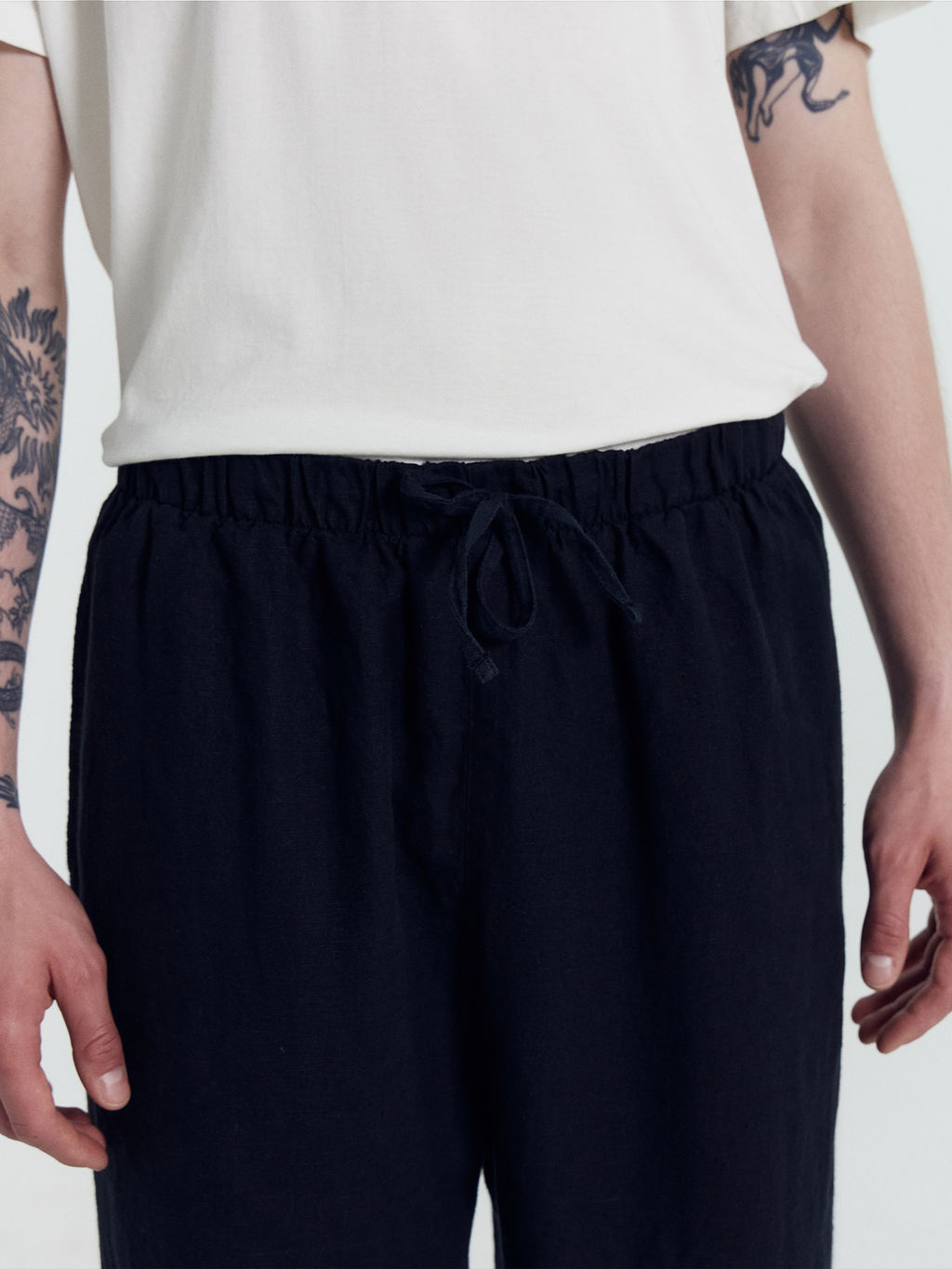 Брюки мужские черные из хлопка и льна черный 181259-1 - Mark formelle фото 5