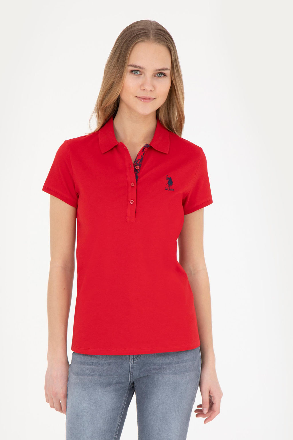 Женская красная базовая футболка Неожиданная скидка в корзине - U.s. polo assn фото 9