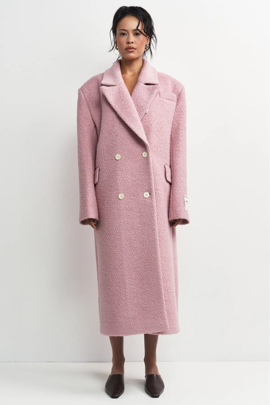 Пальто-макси из вареной шерсти Конфетно-розовый - Erist store фото 7