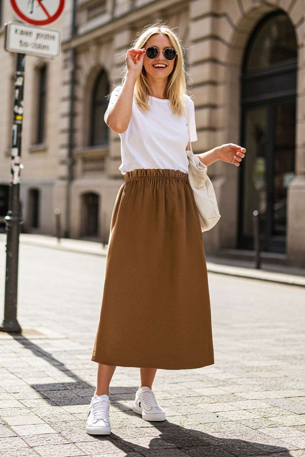 TRENDYOLMILLA Ac?k Kahverengi Modal Midi Boy Klos Dokuma Etek TWOSS25ET00054