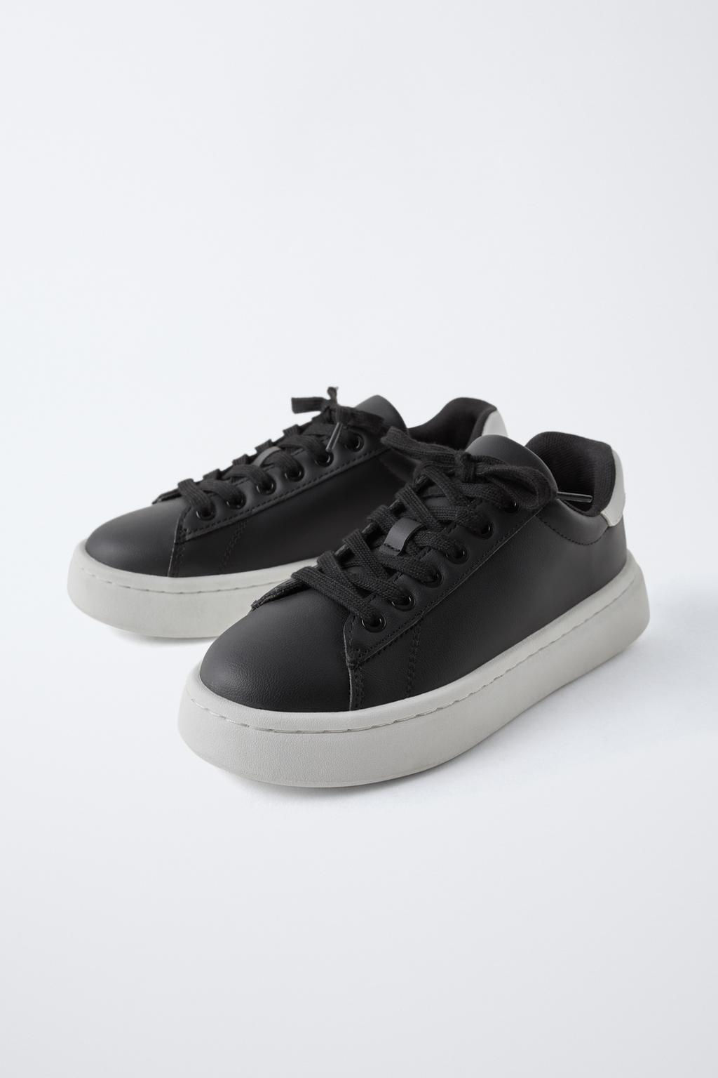 MINIMALIST LACE-UP SNEAKERS - Zara фото 3