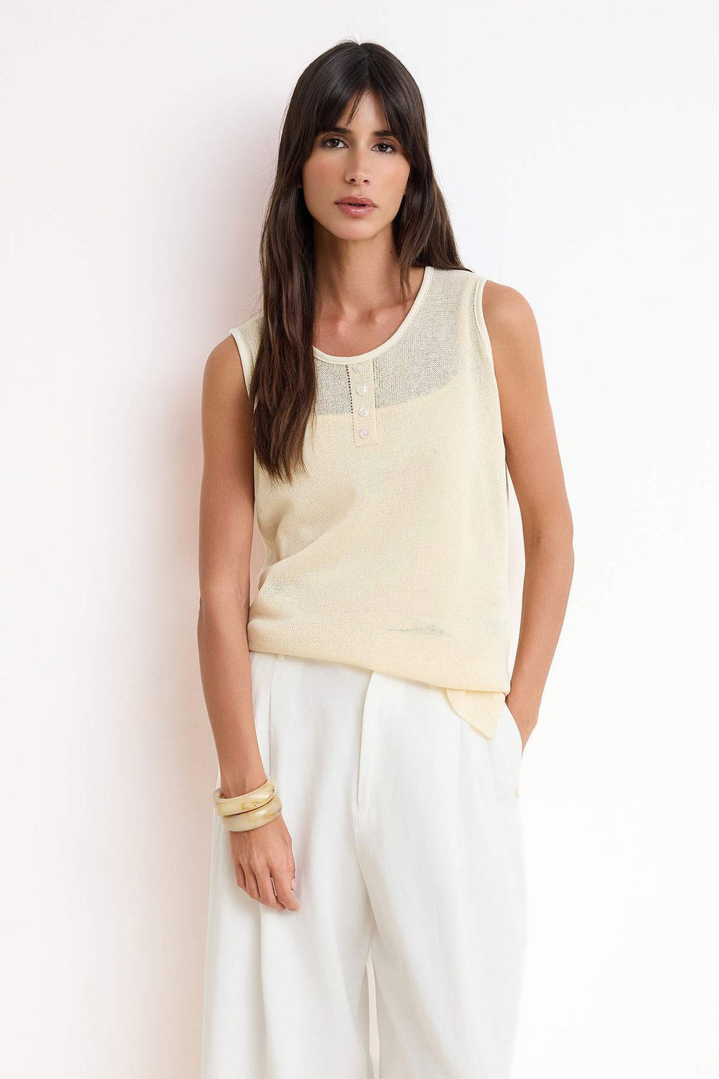 Ekru Triko-Orme 2li Set Urun Triko Bluz TWOSS26BZ00305