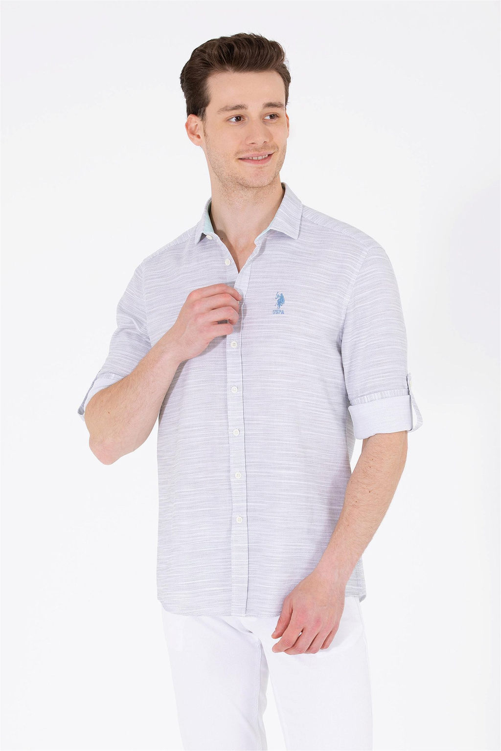 U. S. Polo Assn Мужская рубашка с длинным рукавом Stone Неожиданная скидка в корзине