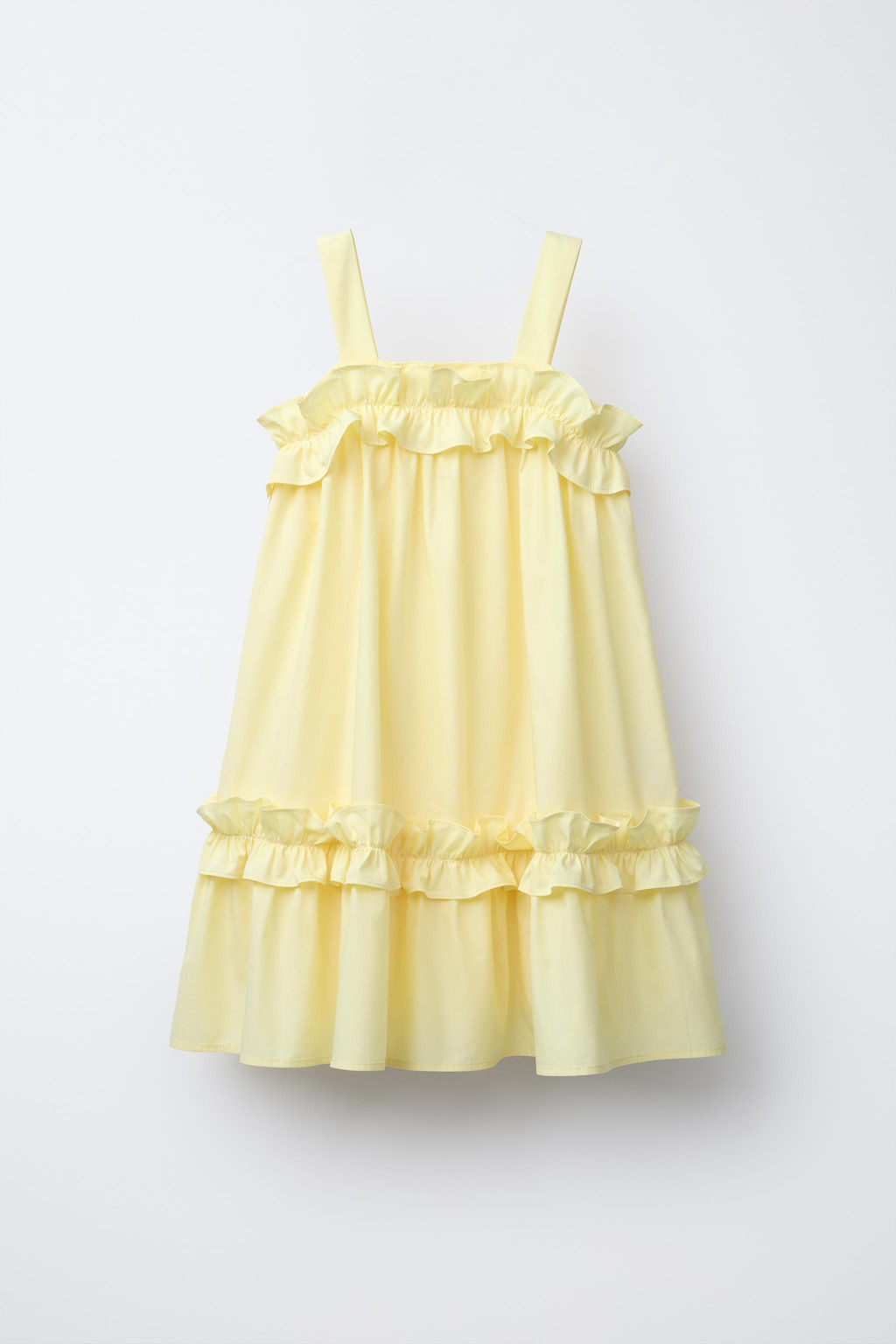 POPLIN RUFFLED DRESS