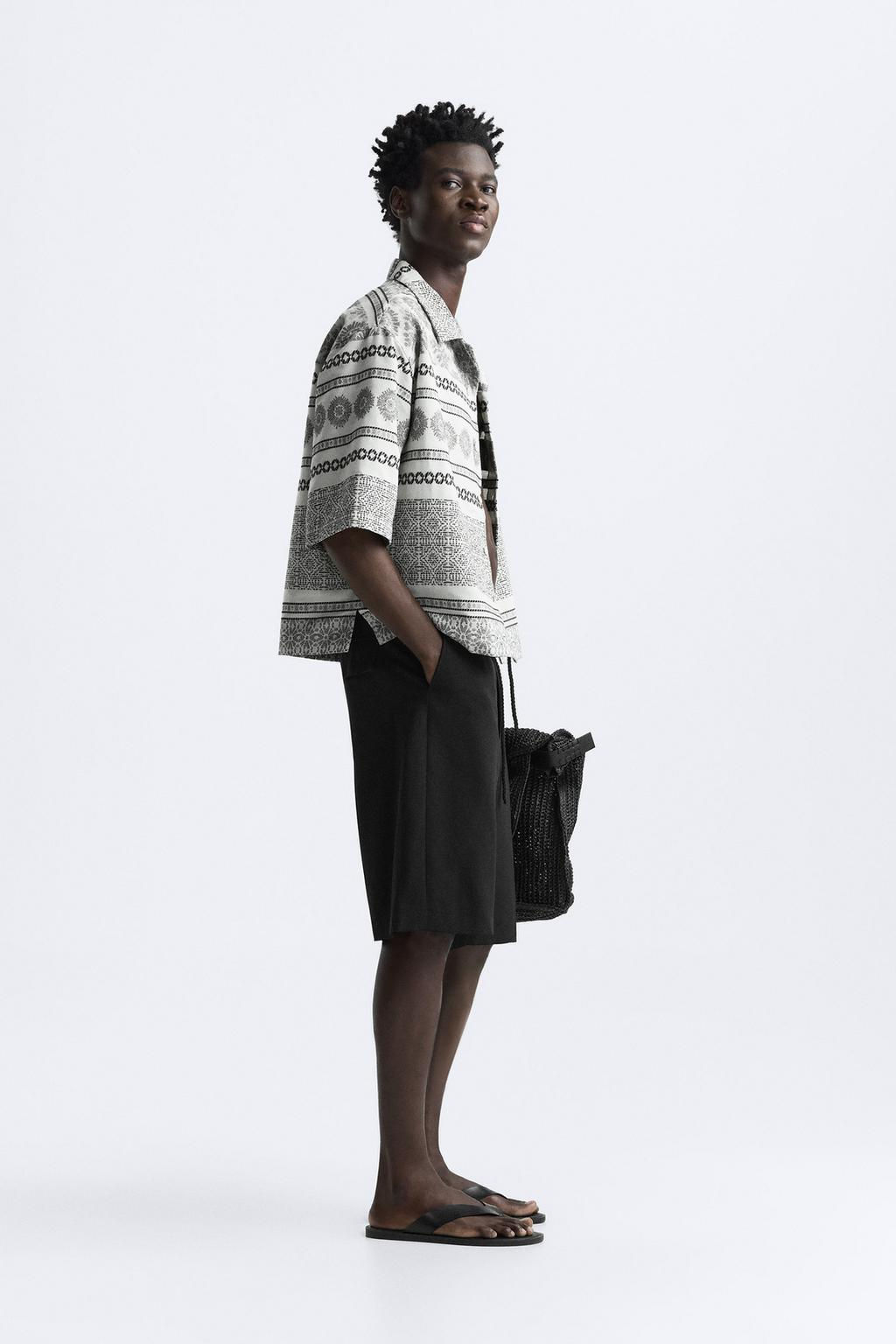 GEOMETRIK JACQUARD INCE CEKET - Zara фото 4